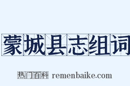 蒙城县志组词是什么意思的图片